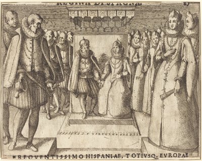 Treffen von Margarete von Österreich und Philipp III. (recto) von Jacques Callot