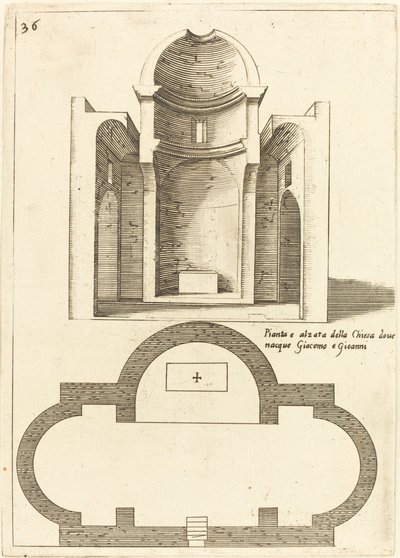 Plan und Aufriss der Kirche der Heiligen Jakob und Johannes von Jacques Callot