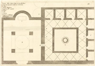 Plan der Kirche in der Nähe des Hauses von Annas von Jacques Callot