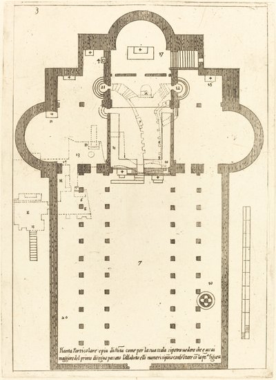 Plan der Kirche der Heiligen Krippe, 1619 von Jacques Callot