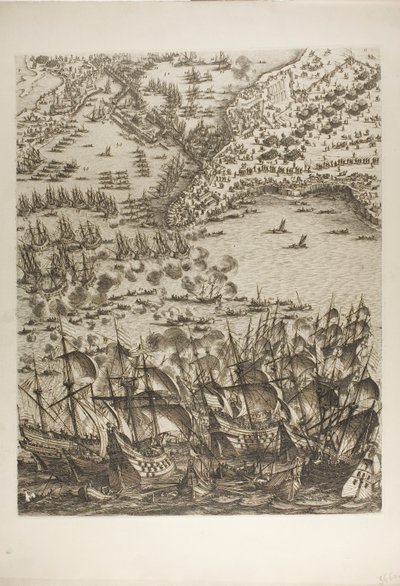 Tafel Fünf aus La Siège de la Rochelle von Jacques Callot