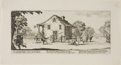 Szene der Plünderung, Platte vier aus Die Leiden des Krieges von Jacques Callot