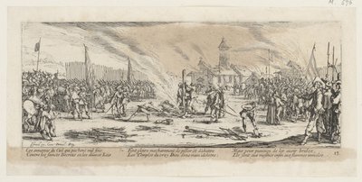 Scheiterhaufen, Blatt 13 der Folge "Grauen des Krieges" von Jacques Callot