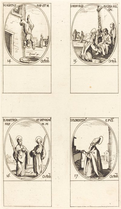 St. Calixtus; St. Hedwiges; Sts. Martinian und Saturian; St. Florentinus von Jacques Callot