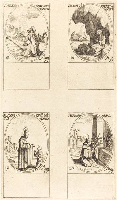 St. Helena, St. Donatus, St. Ludovicus, Bischof, St. Bernhard von Jacques Callot