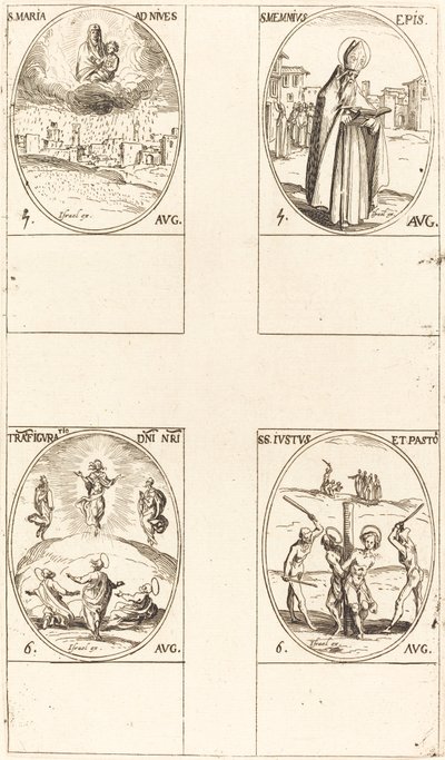 St. Maria vom Schnee, St. Memmius, Bischof, Die Verklärung, Sts. Justus und Pastor von Jacques Callot