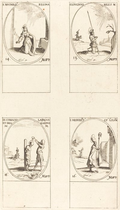 St. Matilda; St. Longinus; St. Cyriacus; St. Heribert von Jacques Callot