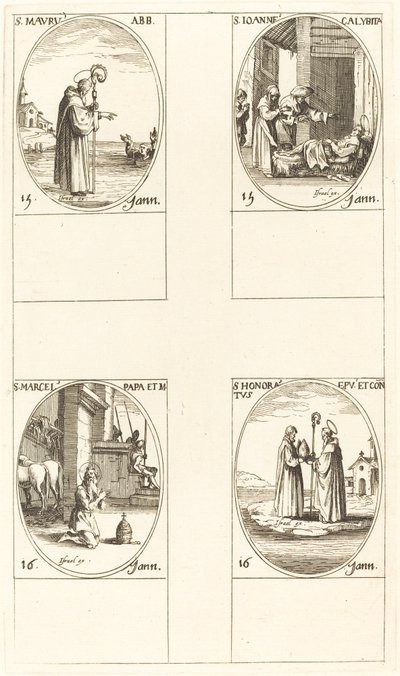 St. Maurus; St. Johannes Calybite; St. Marcellus; St. Honoratus von Jacques Callot