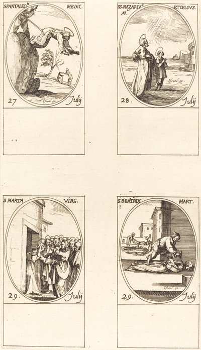 St. Pantaleon; Sts. Nazarius und Celsus; St. Martha; St. Beatrice von Jacques Callot