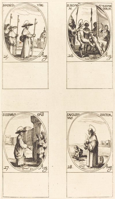 St. Patricia, Sts. Secundus und Alexander, St. Cesarius, St. Augustin von Jacques Callot