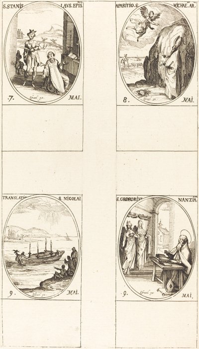 St. Stanislaus; Die Erscheinung des St. Michael; Die Überführung des St. Nikolaus; St. G von Jacques Callot