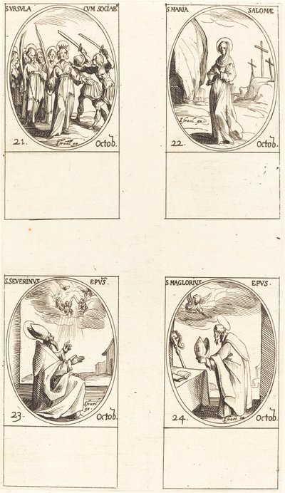 St. Ursula und Gefährtinnen; St. Maria Salome; St. Severinus; St. Maglorius von Jacques Callot