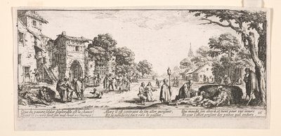 Die Sterbenden am Straßenrand von Jacques Callot