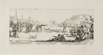 Das Erschießungskommando, Platte zwölf aus Die Elendigkeiten des Krieges von Jacques Callot