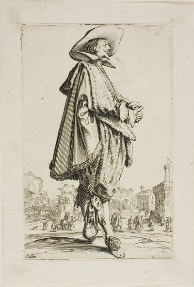 Der Herr mit gefalteten Händen, Platte elf aus La Noblesse von Jacques Callot