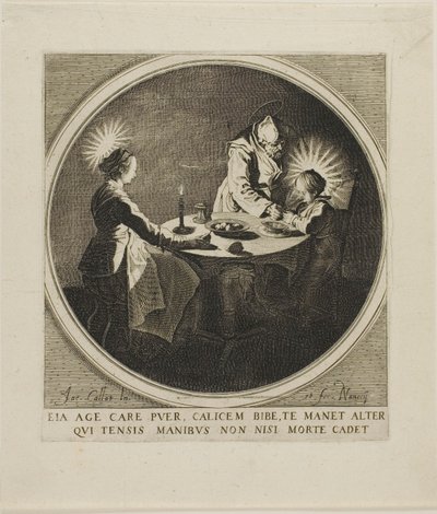 Die Heilige Familie am Tisch von Jacques Callot