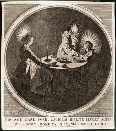 Die Heilige Familie am Tisch von Jacques Callot