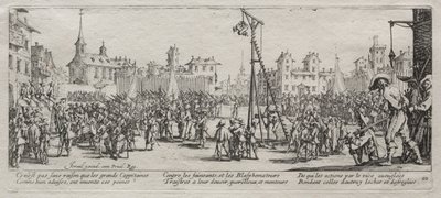 Die großen Kriegsleiden: Der Strappado, 1633 von Jacques Callot