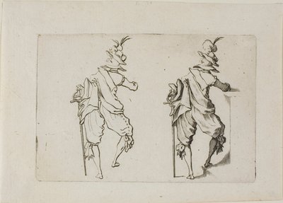 Der Mann von hinten mit einem großen Schwert, aus Die Caprices von Jacques Callot