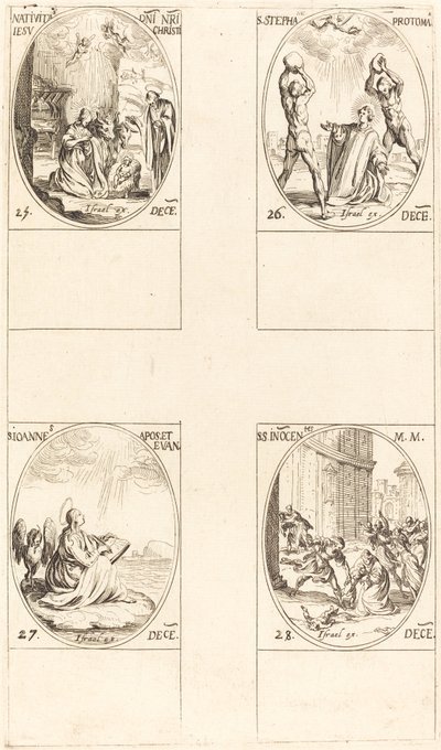Die Geburt Christi, St. Stephan, St. Johannes, Heilige Unschuldige von Jacques Callot