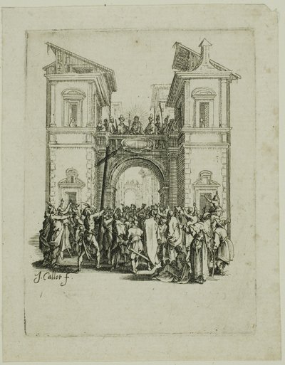 Die Präsentation an das Volk, aus Die Kleine Passion von Jacques Callot
