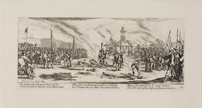 Der Pfahl, Platte dreizehn aus Die Leiden des Krieges von Jacques Callot