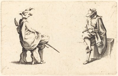Zwei sitzende Figuren von Jacques Callot