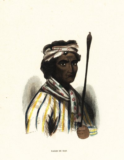 Make-Tetti, Raja von Dao, Molukkeninseln, Indonesien von Jacques Etienne Victor (after) Arago