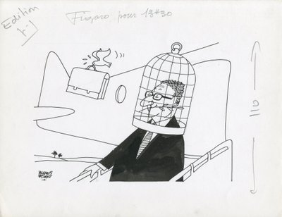 Le Figaro, Satirisch in N & B von Jacques Faizant