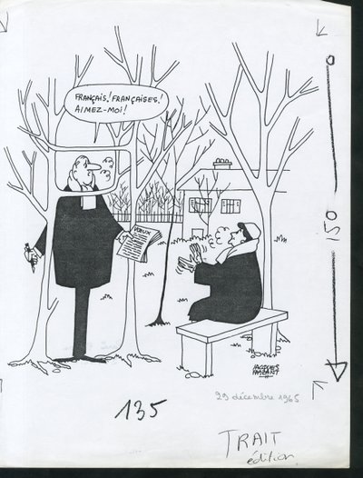 Paris-Presse, Satirisch in N & B von Jacques Faizant