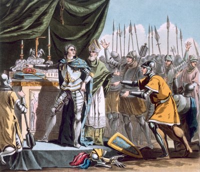 Der historische Tag von Bouvines im Jahr 1214, graviert von Jean Baptiste Morret (fl. 1790-1820), 1790 von Jacques Francois Joseph Swebach