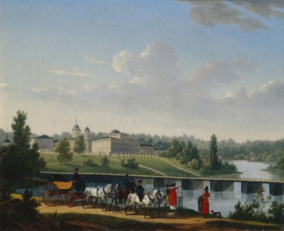 Der Spaziergang. Das Anwesen der Golizyns Pekhra-Jakovlevskoye, 1820 von Jacques Francois Joseph Swebach