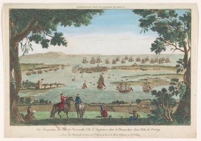 Blick auf den Hafen von Portsmouth von Jacques Gabriel Huquier