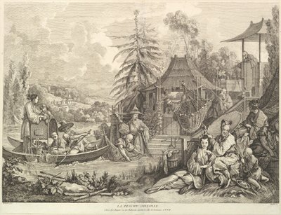 Die chinesische Fischerei, aus Chinoiserien, nach 1743 von Jacques Gabriel Huquier
