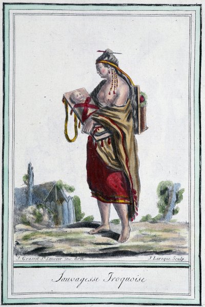 Irokesenfrau - in „Encyclopedia of travels“ von Grasset St Sauveur, Paris von Jacques Grasset de Saint Sauveur