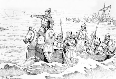 Die Ankunft der Wikinger in Frankreich von Jacques Marie Gaston Onfray de Breville (Job)