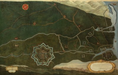 Karte von Damme und den spanischen Grenzfestungen bei Sluis von Jacques Lobberecht