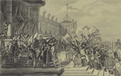 Napoleon verteilt Adlerstandarten an die französische Armee, 5. Dezember 1804 von Jacques Louis (after) David