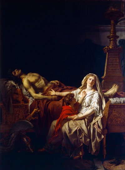 Andromache trauert über den Körper von Hector, von Jacques-Louis David (1748-1825) von Jacques Louis (studio of) David