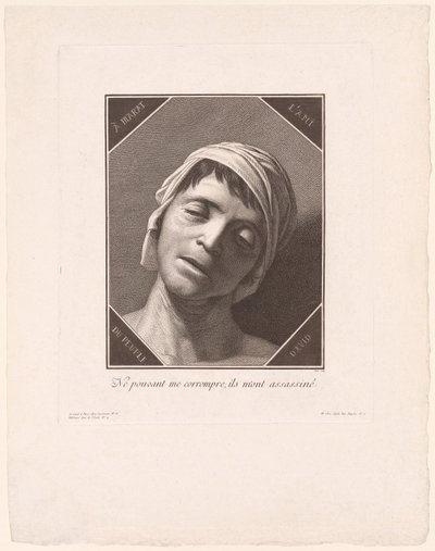 Marat, wie er im Moment seines Todes war von Jacques Louis Copia