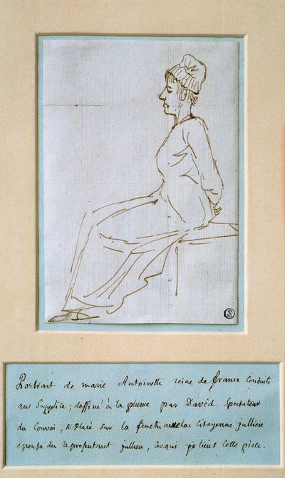 Marie Antoinette auf dem Weg zur Hinrichtung (1755 - 1793). Zeichnung von Jacques Louis David von Jacques Louis David