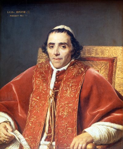 Pius VII (1742 - 1823). Gemälde von Jacques Louis David (1748-1825). Louvre Museum. Paris von Jacques Louis David