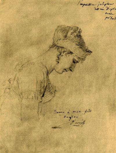 Skizze von Josephine bei Napoleons Krönung, 2. Dezember 1804, 1921 von Jacques Louis David