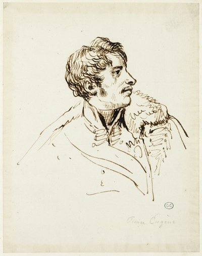 Studie für Verteilung der Adler, Prinz Eugène de Beauharnais von Jacques Louis David