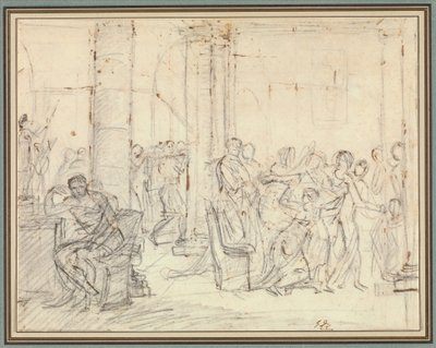 Studie für Die Liktoren bringen Brutus die Leichen seiner Söhne von Jacques Louis David