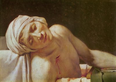 Der Tod des Marat (Detail) von Jacques Louis David