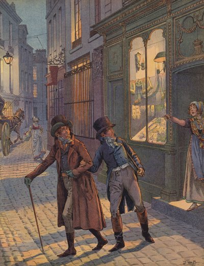 Eine Straßenszene in Paris von Jacques Marie Gaston Onfray de Breville (Job)