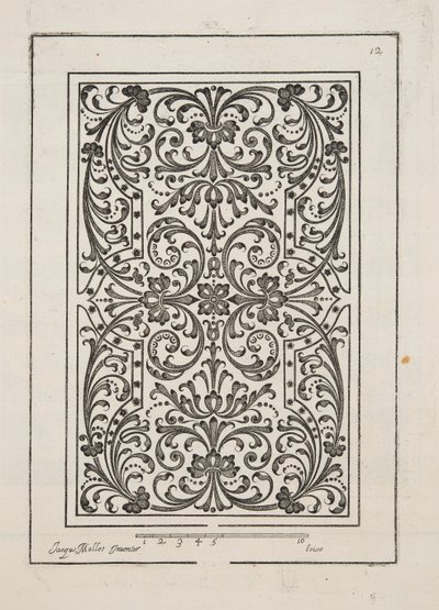 Entwurf für Parterre, aus Theatre des Plans et Jardinages, veröffentlicht 1652 von Jacques Mollet