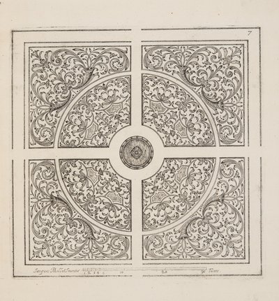 Entwurf für Parterre, aus Theatre des Plans et Jardinages, veröffentlicht 1652 (Gravur) von Jacques Mollet