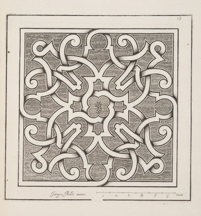 Entwurf für ein Parterre, aus Theatre des Plans et Jardinages, veröffentlicht 1652 von Jacques Mollet